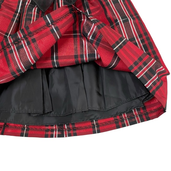 Bonnie Jean Red Black Plaid Holiday Dress Sz 5 - Picture 7 of 11